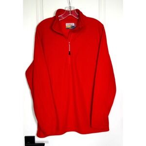 Magellan Outdoors Mens Medium Red 1/4 Zip Pullover Long Sleeve‎ Loose Fit